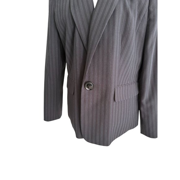LE SUIT Black Gray Pinstriped Blazer Jacket Size US 14 - Picture 9 of 11
